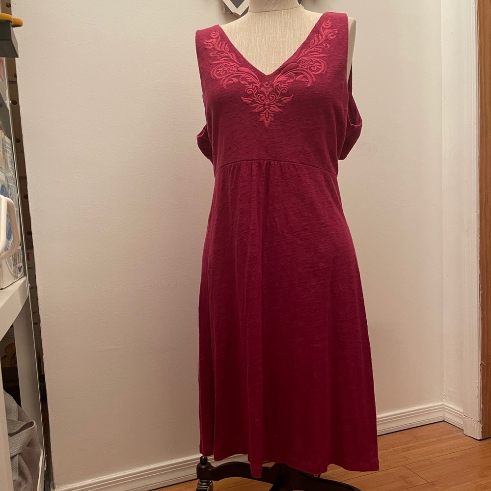Summer Cotton Dress with Open Back, Size L
